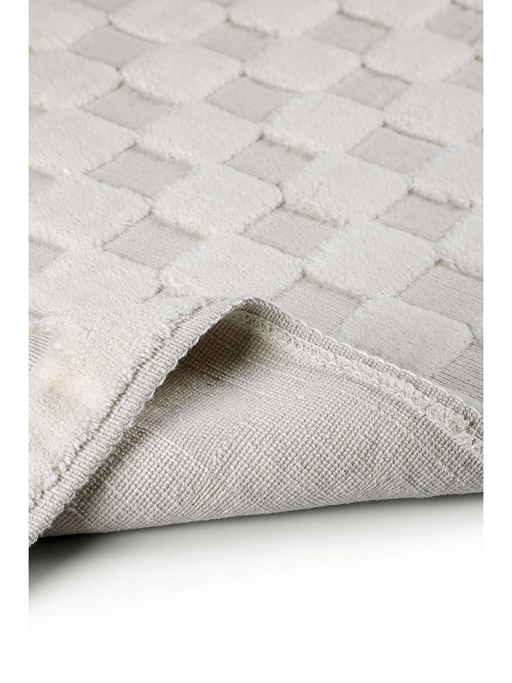 Puantiye Doğal Pamuklu 2'li Banyo Paspas & Halı Seti 60X100+50X60 - Cm Ekru-4