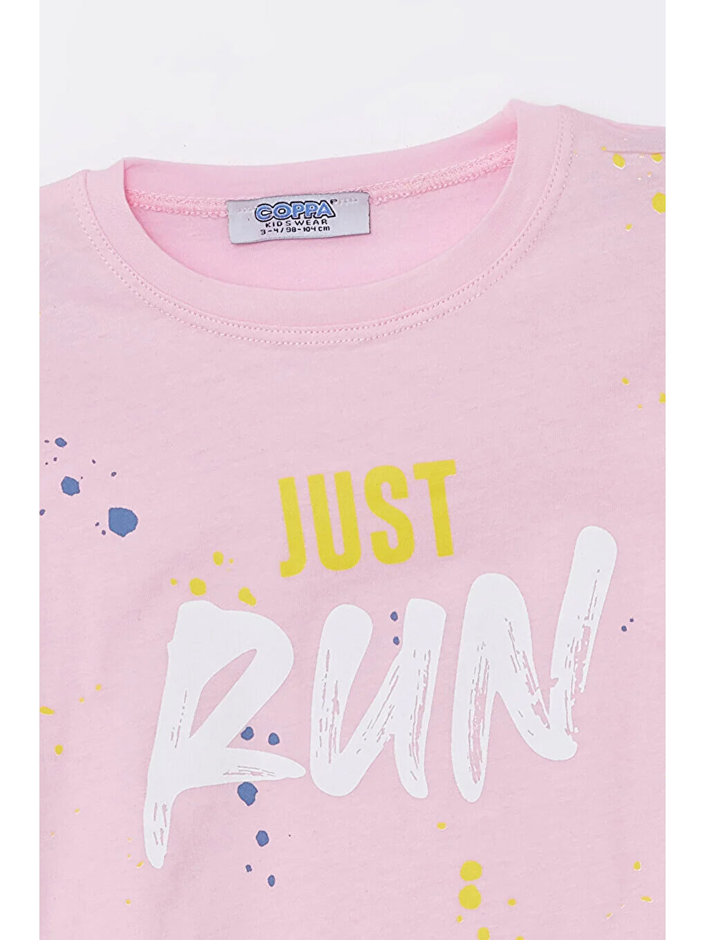 Pembe Run Baskılı Penye Şort- T-shirt Kız Takım-5