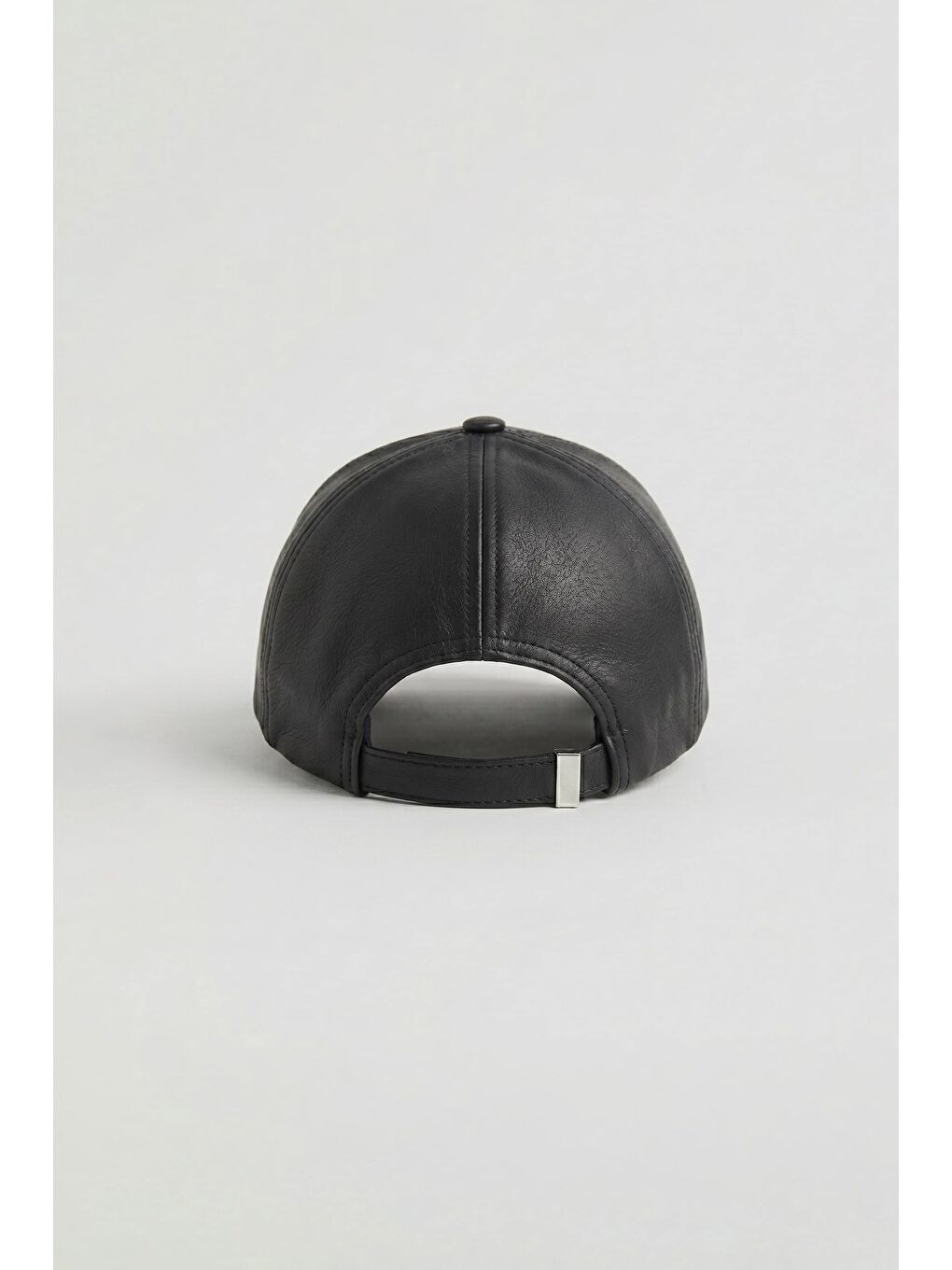 Erkek Deri Beyzbol Şapka Siyah-2