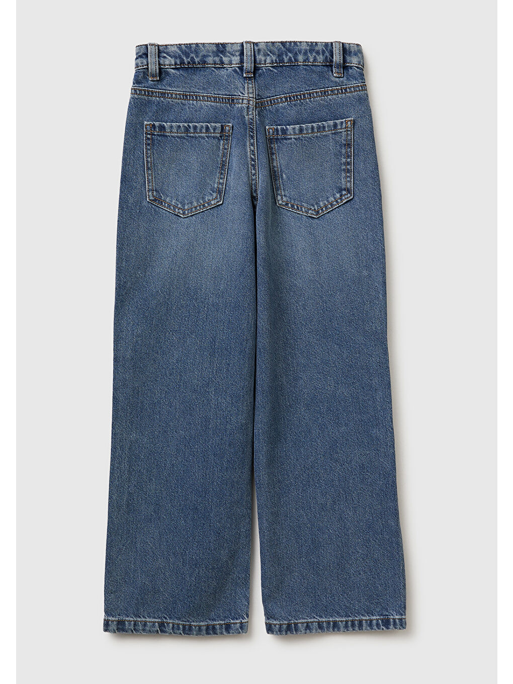 Karışık Kız Çocuk Metal Detaylı 5 Cepli Düz Kesim Denim Pantolon-1