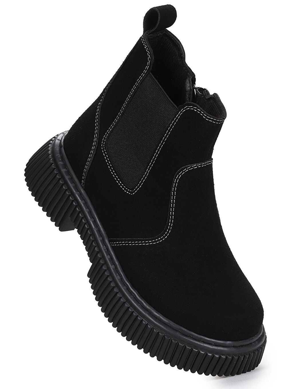 Siyah Penka Fermuarlı Erkek Çocuk Günlük Bot Ayakkabı