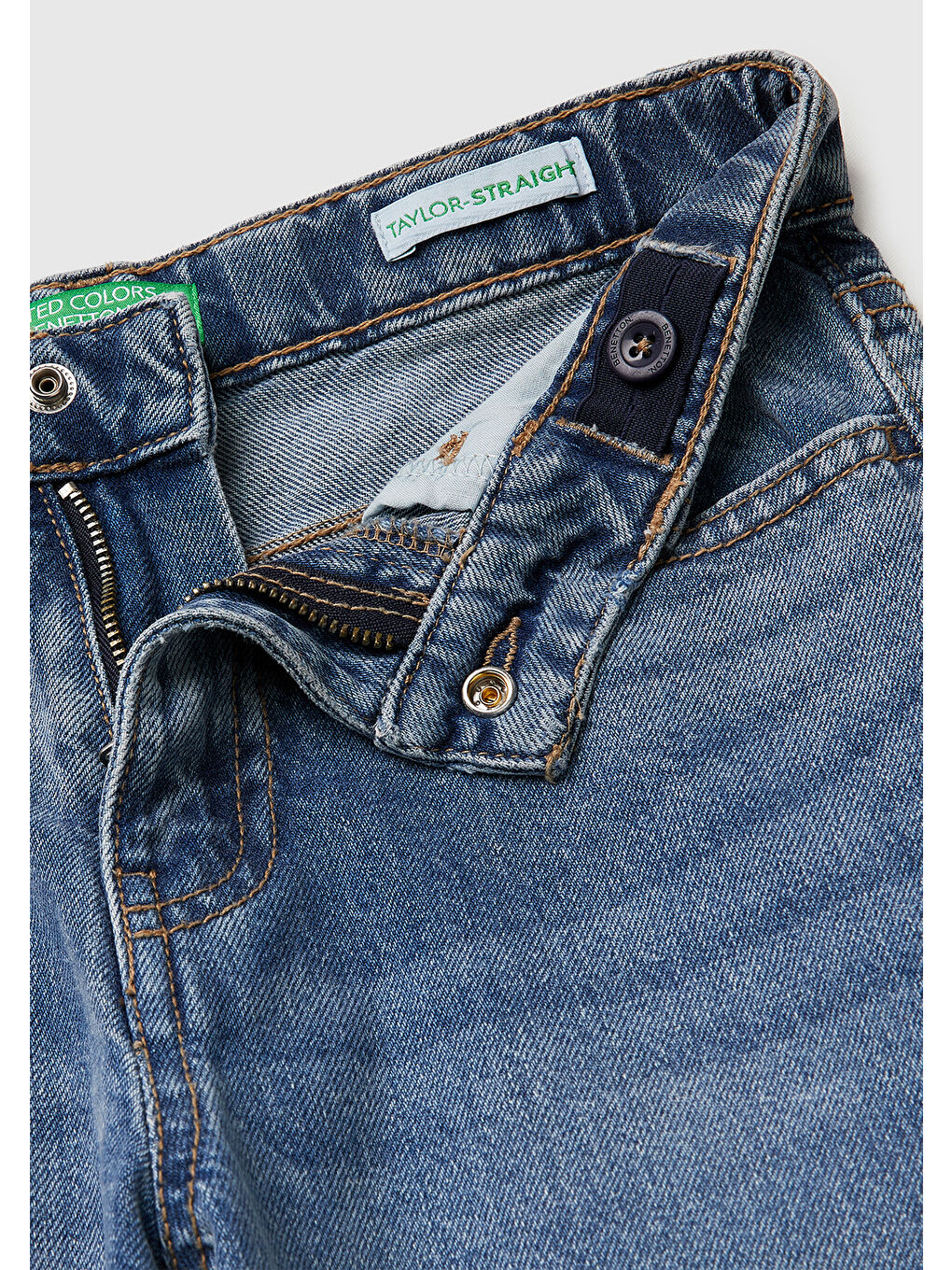 Karışık Kız Çocuk Metal Detaylı 5 Cepli Düz Kesim Denim Pantolon-2