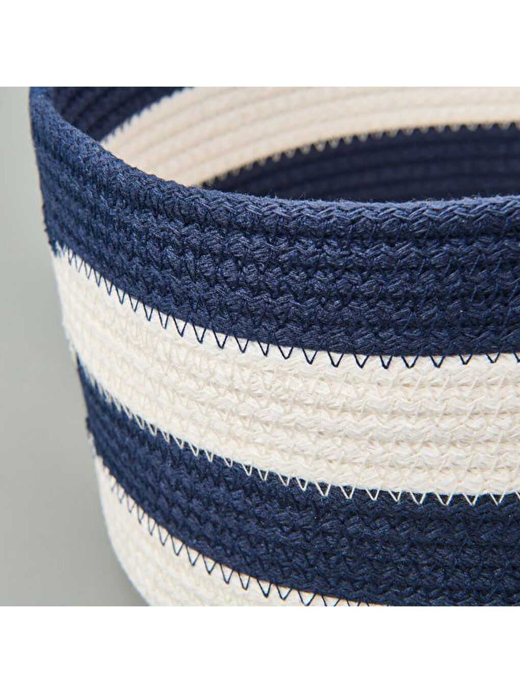 Siyah Nautical Fun Büyük Dekoratif Sepet - Lacivert / Beyaz - 22x12 cm-1