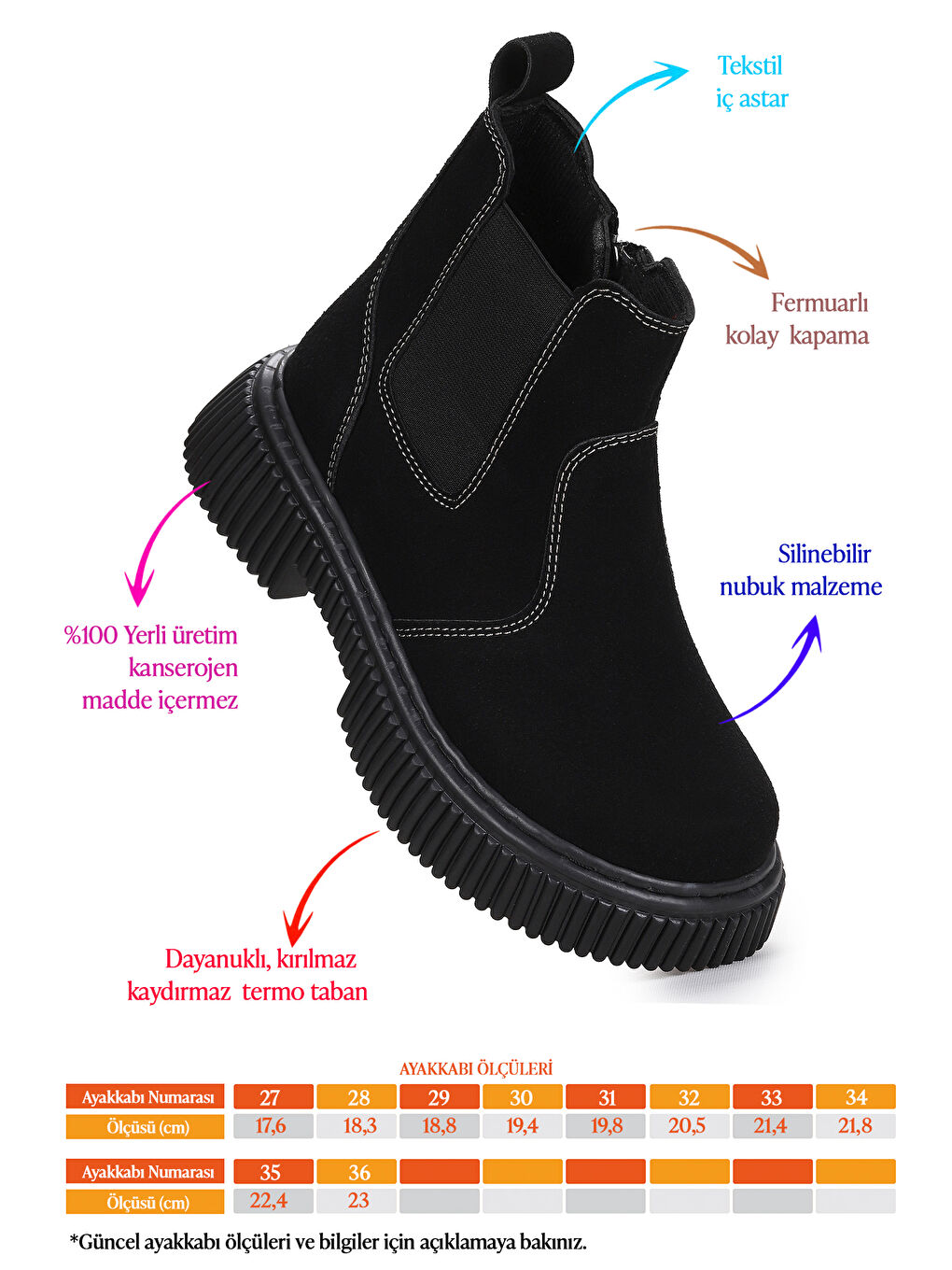 Siyah Penka Fermuarlı Erkek Çocuk Günlük Bot Ayakkabı-1