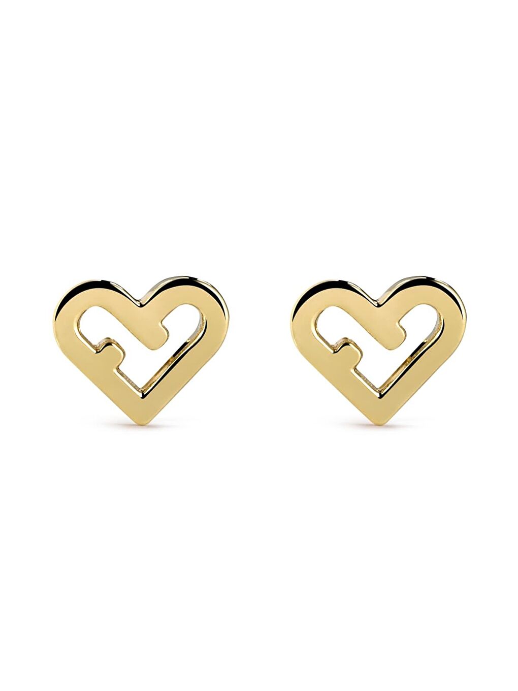 Sarı FJ5009ETU Kalpli Kadın Küpe-1