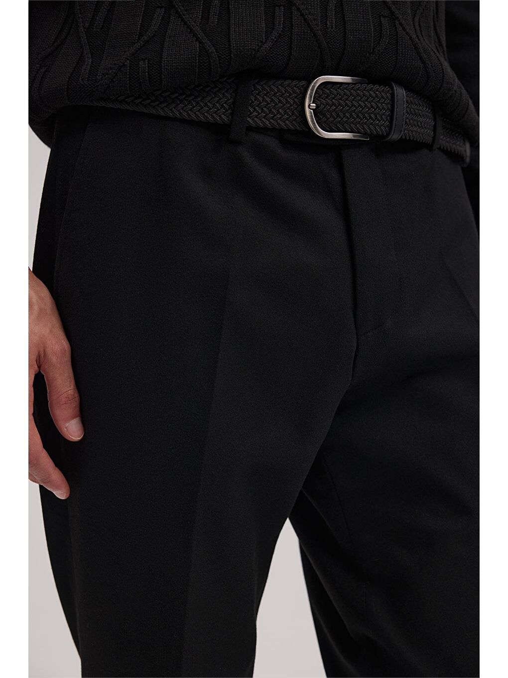Siyah Regular Fit Kumaş Pantolon-2