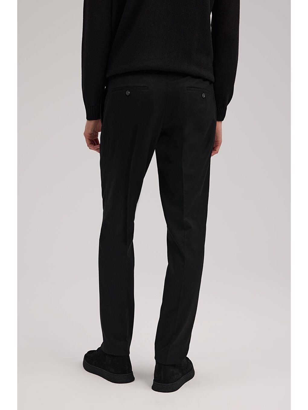 Siyah Regular Fit Kumaş Pantolon-3