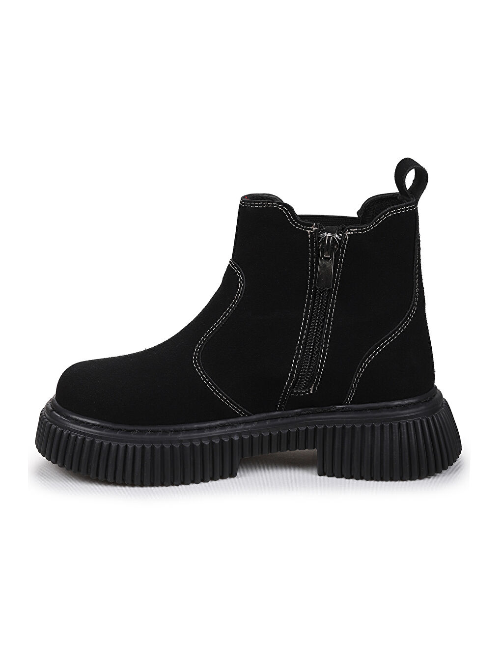 Siyah Penka Fermuarlı Erkek Çocuk Günlük Bot Ayakkabı-3