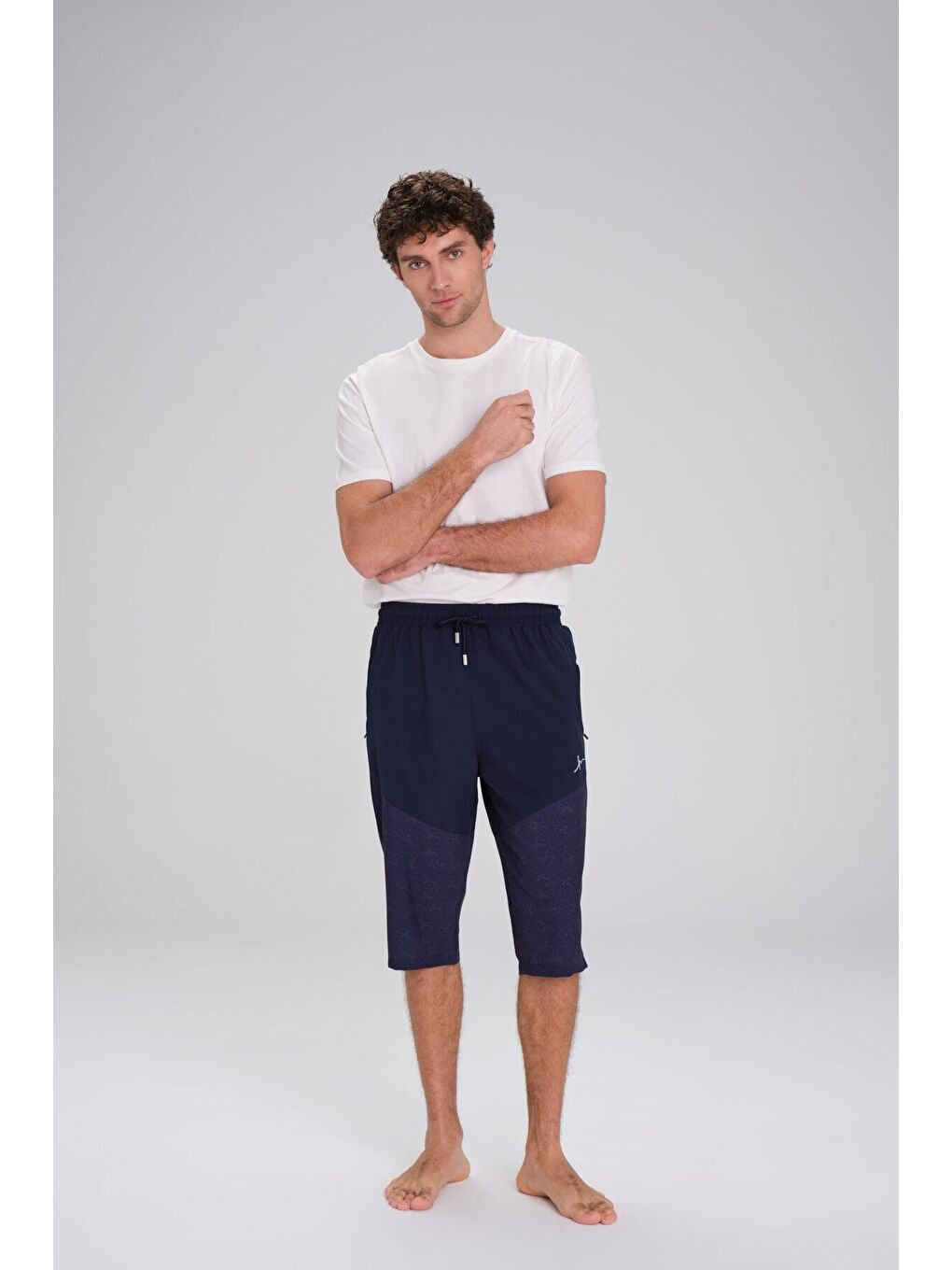 Desenli Lacivert Erkek Uzun Erkek Havuz Ve Deniz Şortu 241