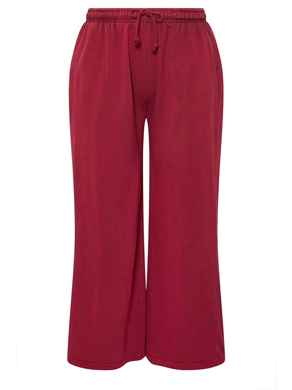 Kırmızı Büyük Beden Cepli Beli Lastikli İpli Geniş Paçalı Eşofman Altı 304052-5