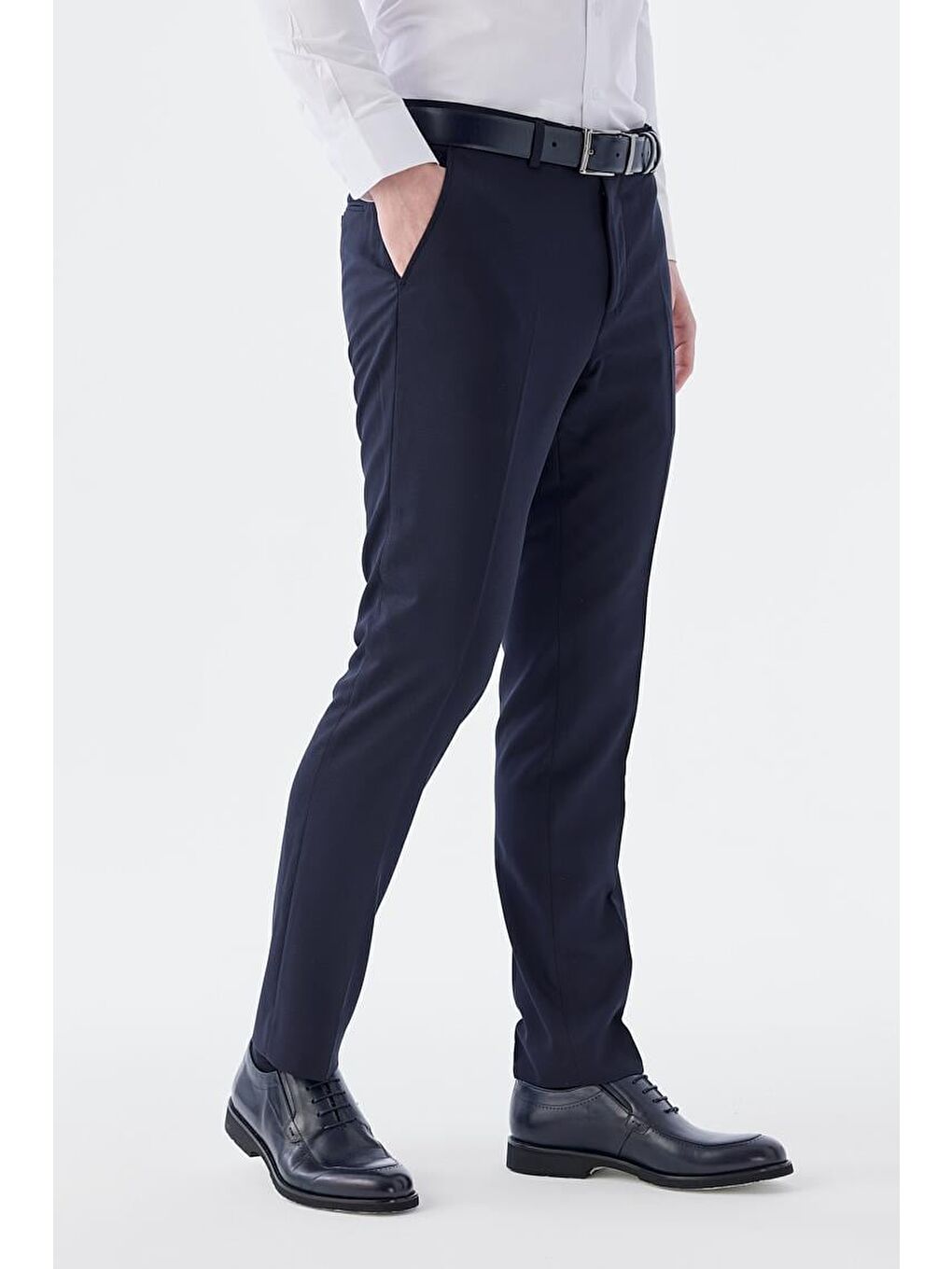 Lacivert Comfort Fit Yan Cep Pantolon-2