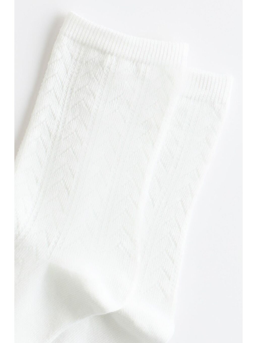 Kadın Desenli Soket Çorap Beyaz-1