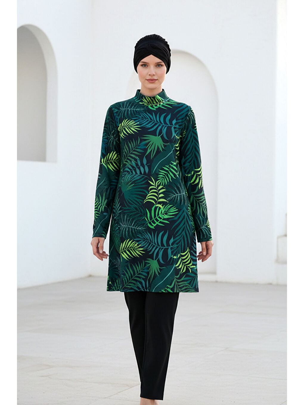 Tam Kapalı Tesettür Mayo Yeşil 1968-1