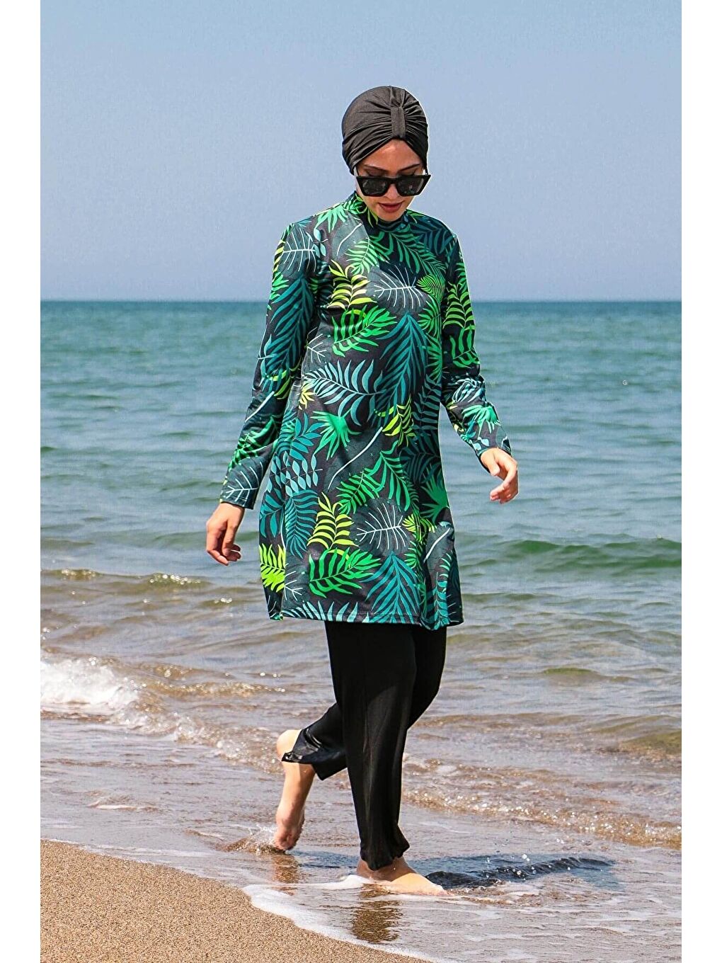 Tam Kapalı Tesettür Mayo Yeşil 1968-3