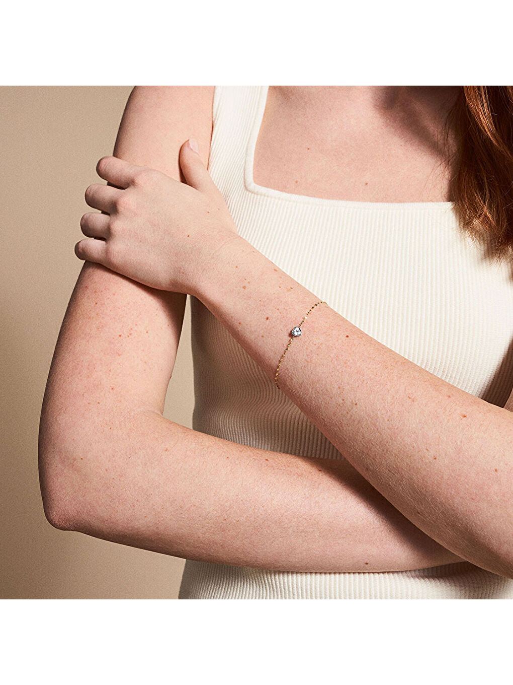 Sarı JF04679-998 Kalpli Kadın Bileklik-1