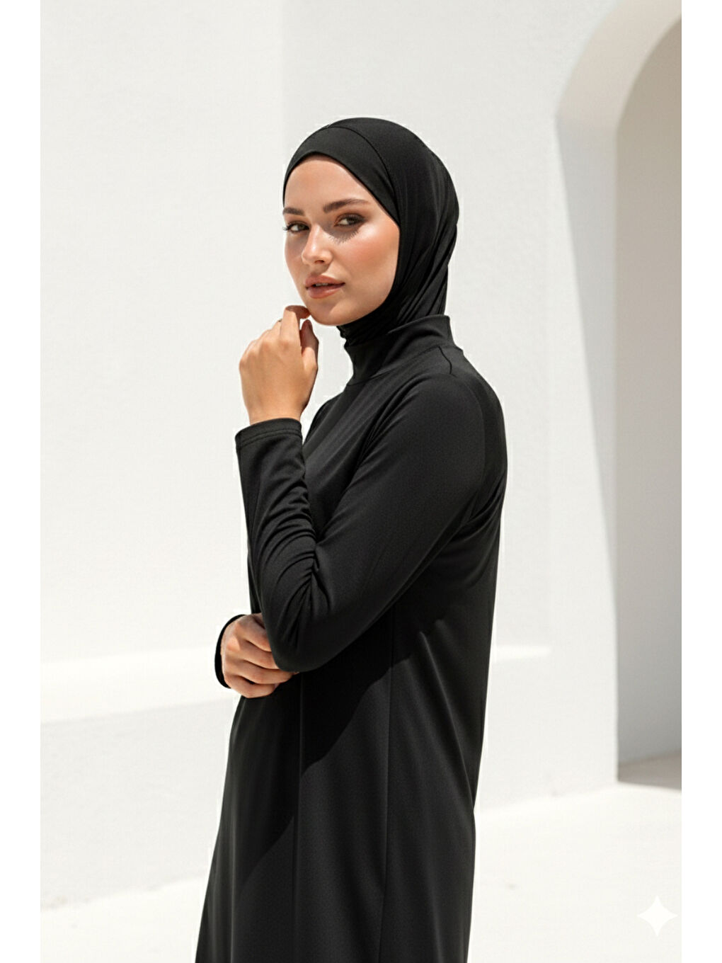 Tam Kapalı Tesettür Mayo Siyah 1969-1