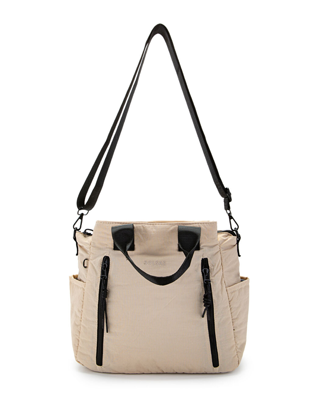 Ekru Klinkır Kumaş Kadın Çapraz Çanta Darrel Krem