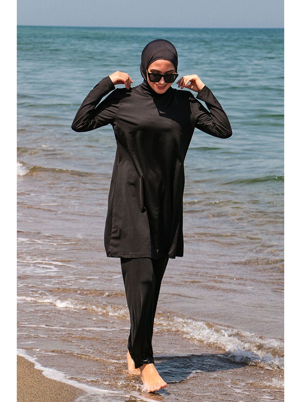 Tam Kapalı Tesettür Mayo Siyah 1969-3