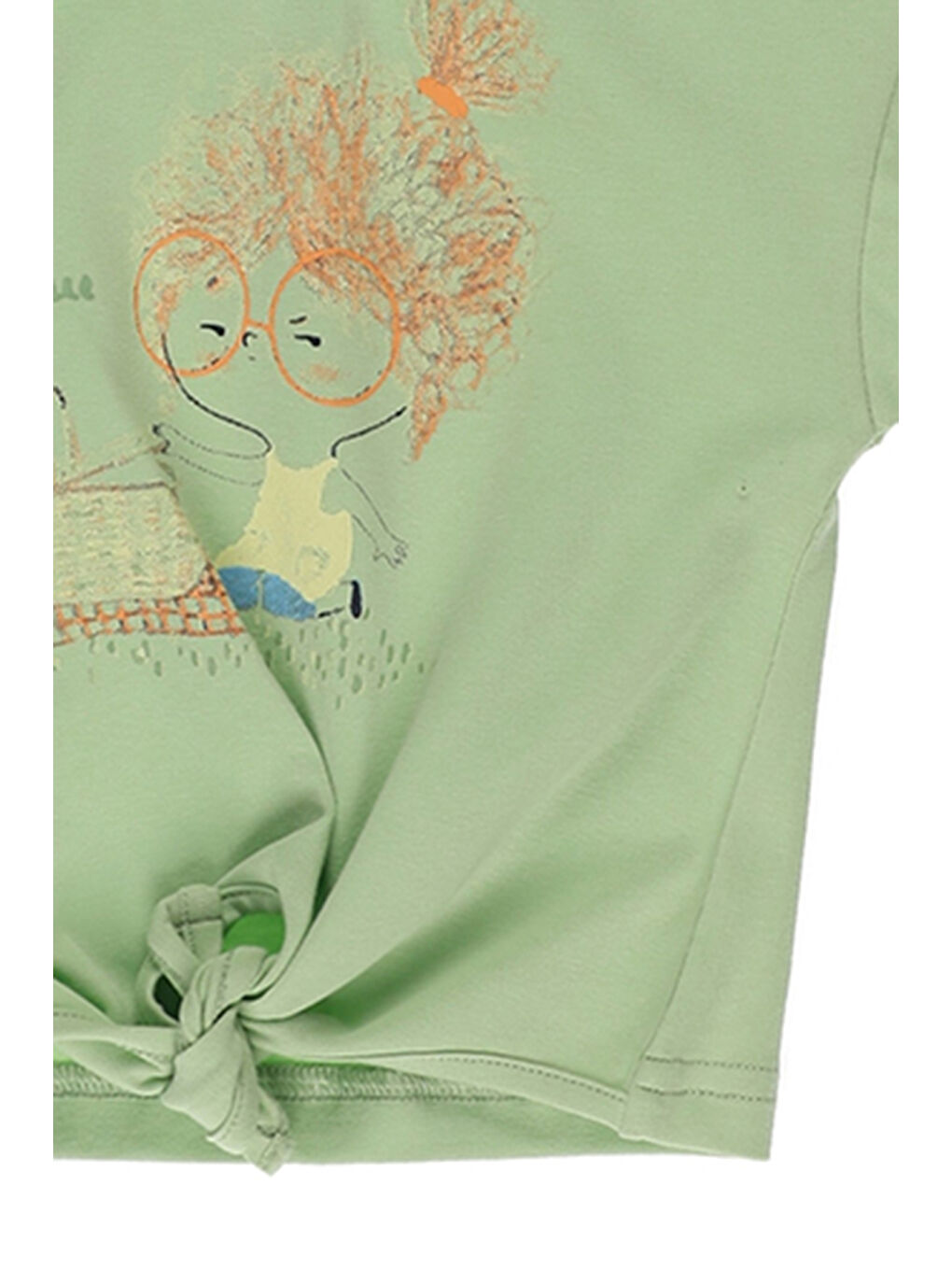 Kız Bebek Baskı Detaylı Yeşil Tişört-2