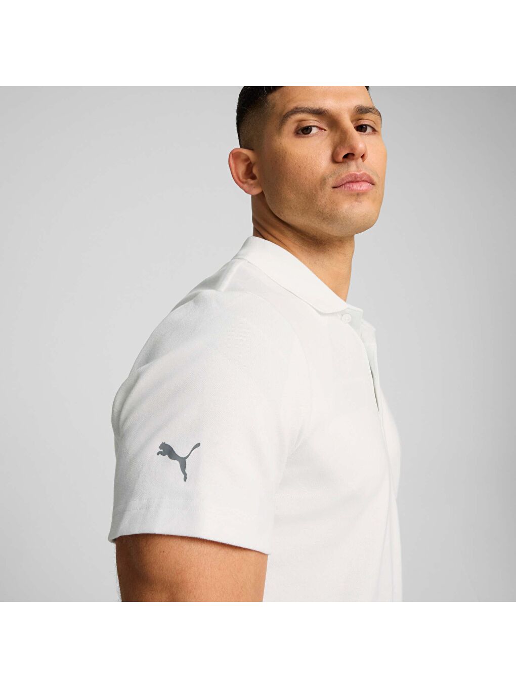 Beyaz BMW M Motorsport Erkek Jacquard Polo-2