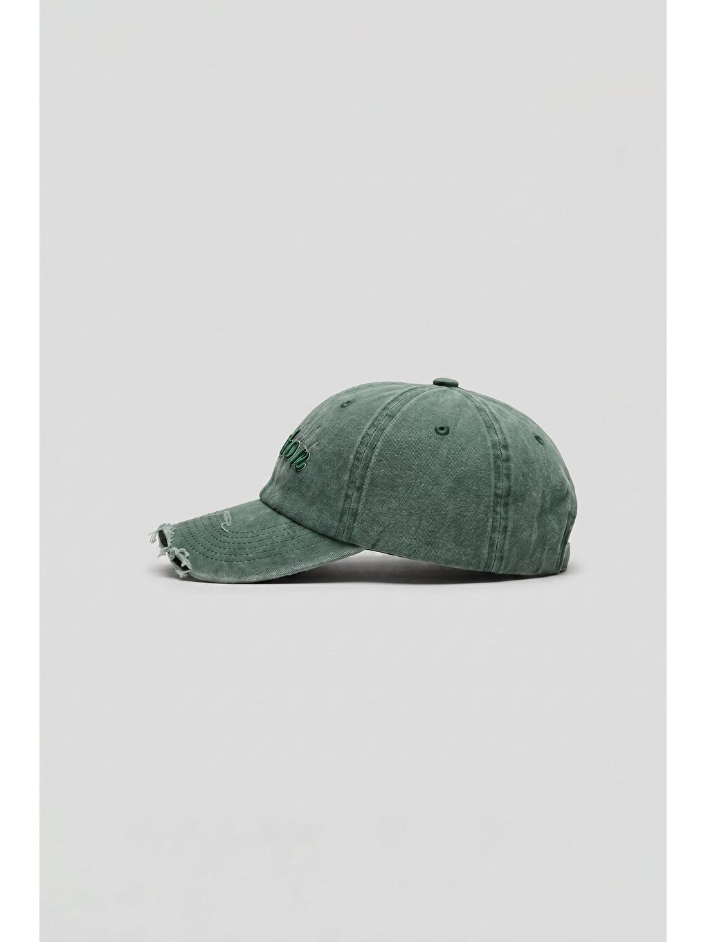 Erkek Boston Vintage Yıkamalı Beyzbol Şapka Yeşil-1