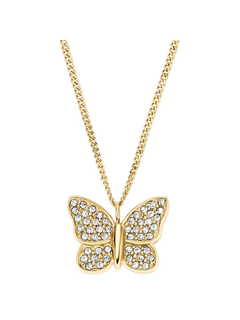 Sarı JF04920-710 Kelebek Kadın Kolye-1