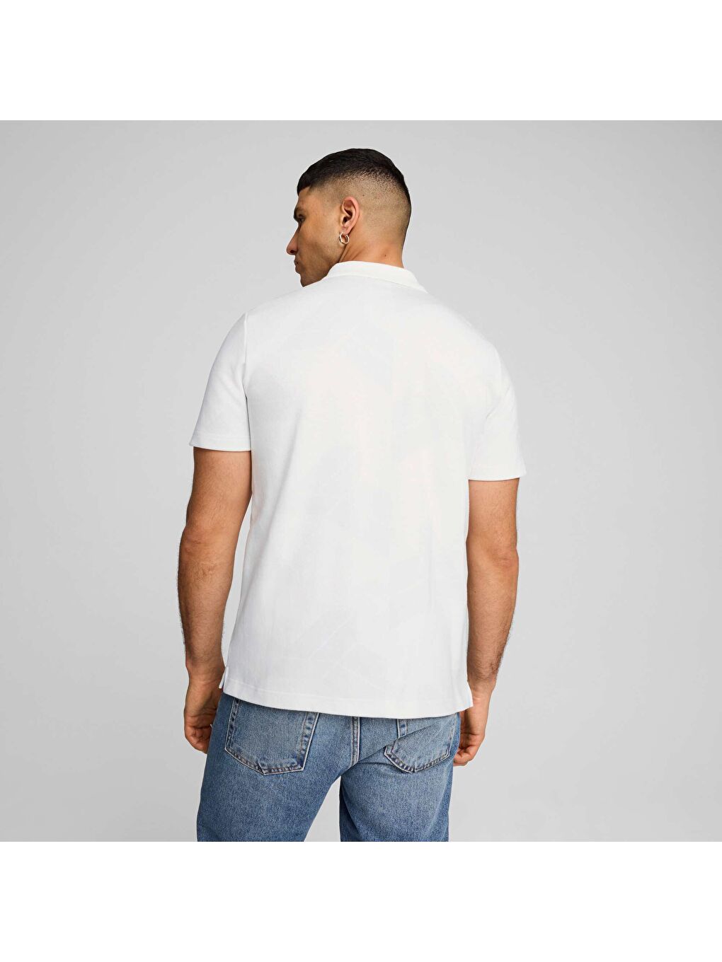 Beyaz BMW M Motorsport Erkek Jacquard Polo-3