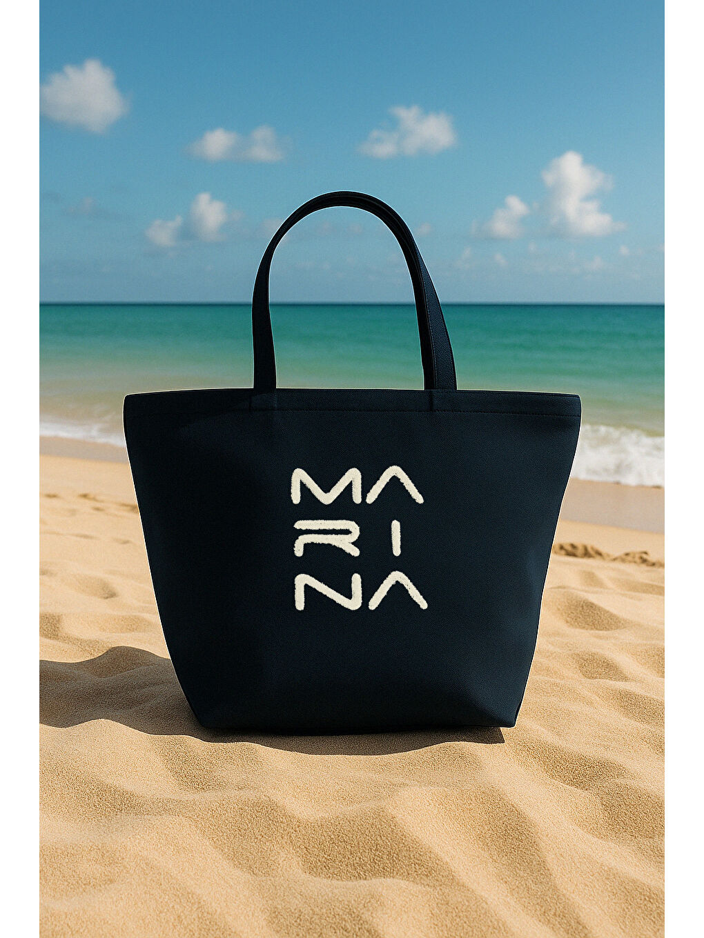 Lacivert Plaj Çantası Astarlı Yazlık Tatil Çantası CA2501-2-1