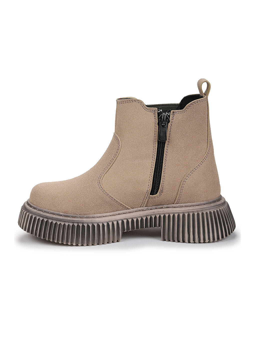 Bej Penka Fermuarlı Erkek Çocuk Günlük Bot Ayakkabı-3