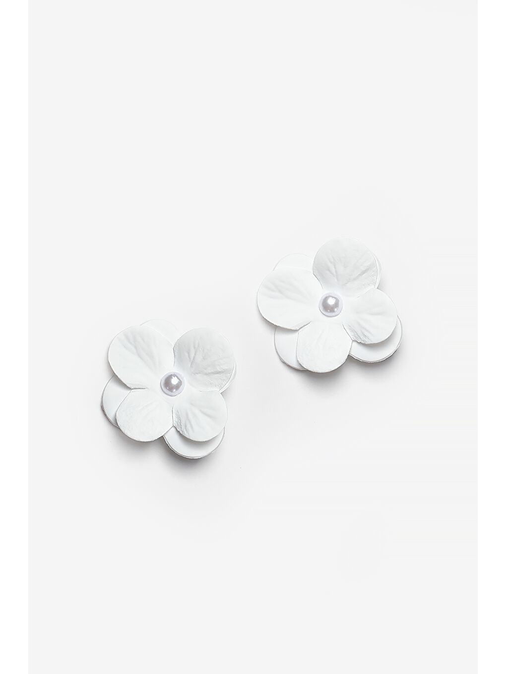 Beyaz İnci Detaylı Orkideli Kız Çocuk Klips Toka