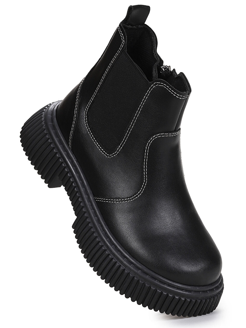 Siyah Penka Fermuarlı Erkek Çocuk Günlük Bot Ayakkabı