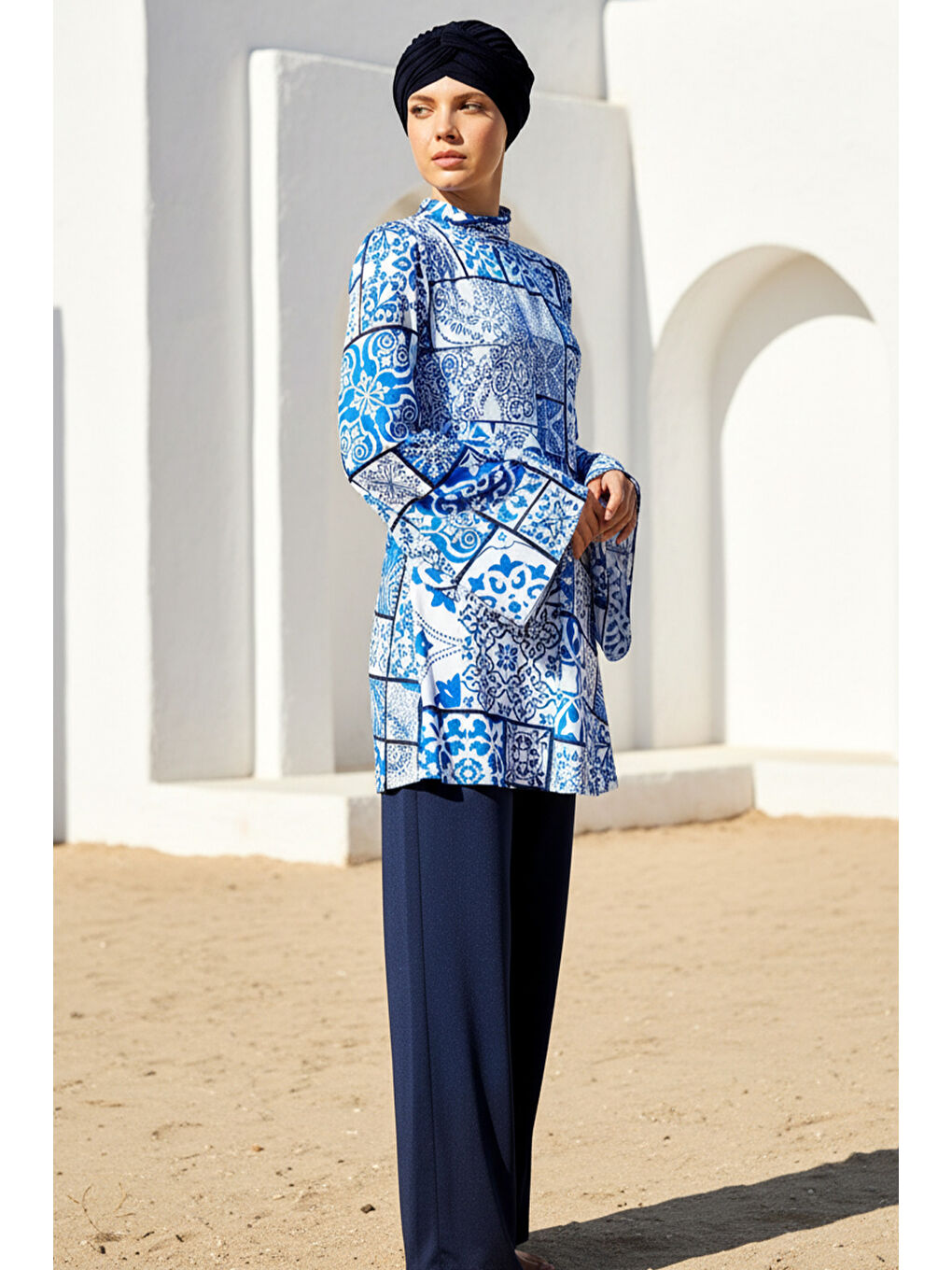 Tam Kapalı Tesettür Mayo Lacivert 1950-1