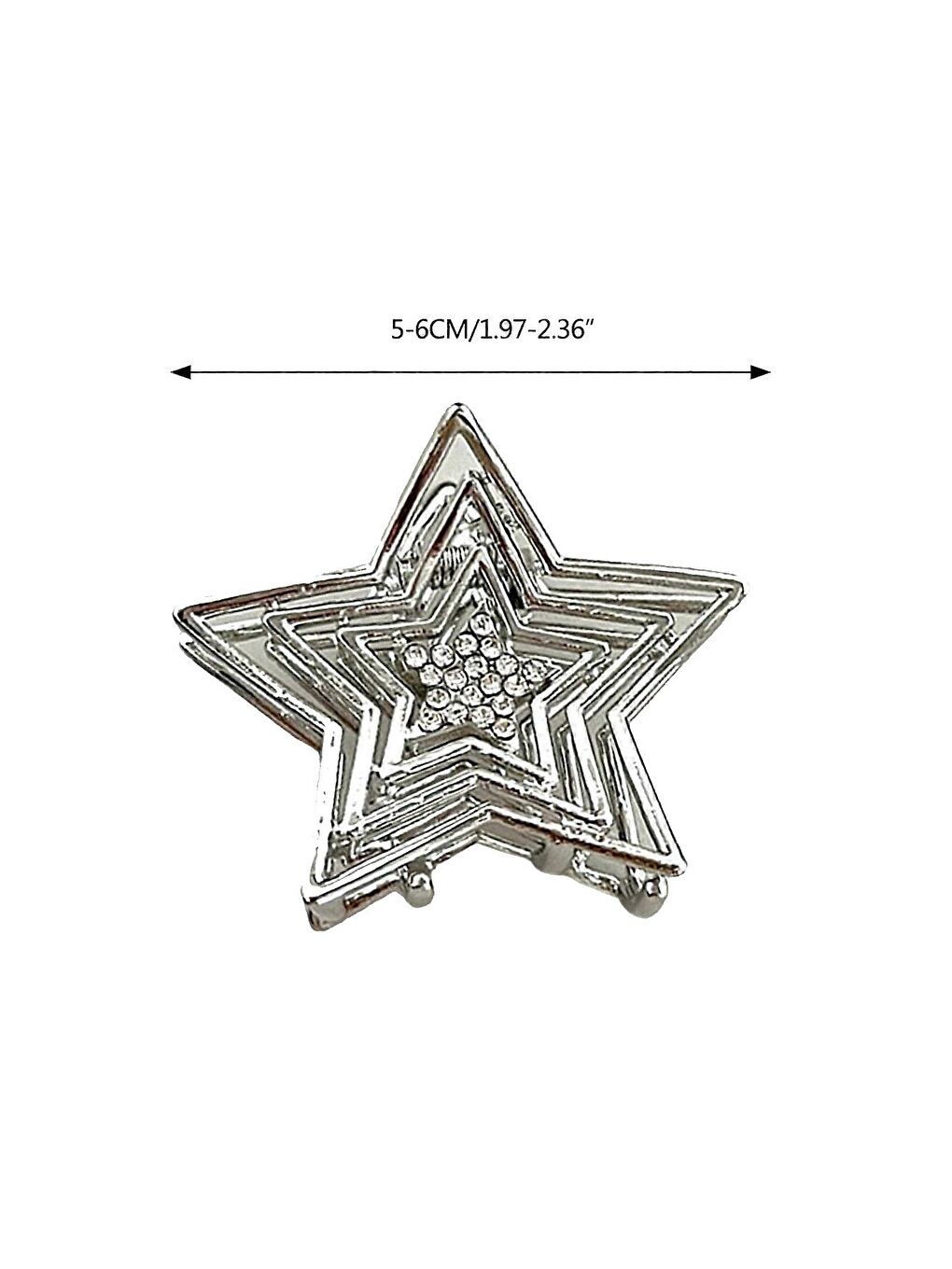 Gri Yıldızlı Metal Orta Boy Mandal Toka-3