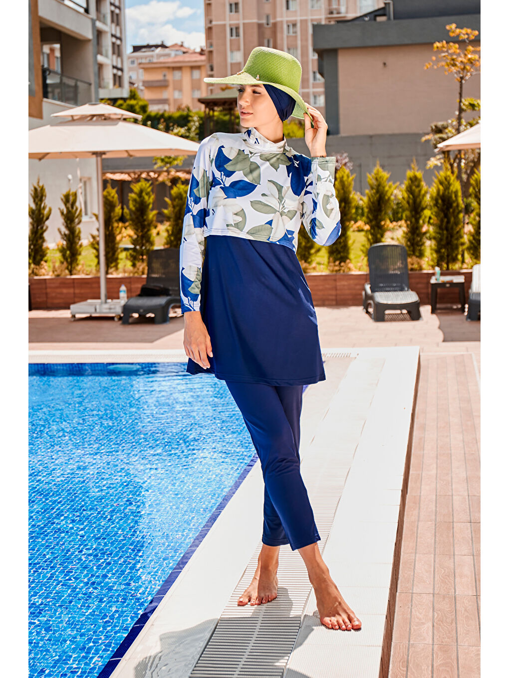 Tam Kapalı Tesettür Mayo Lacivert 1972-2