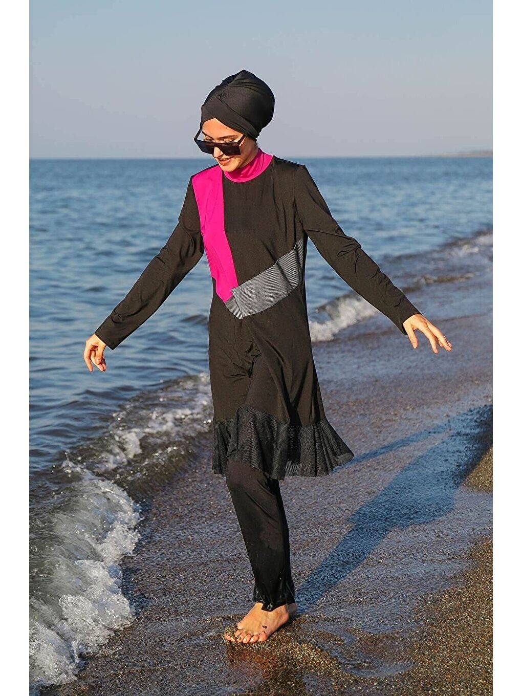 Tam Kapalı Tesettür Mayo Lacivert 1950-4