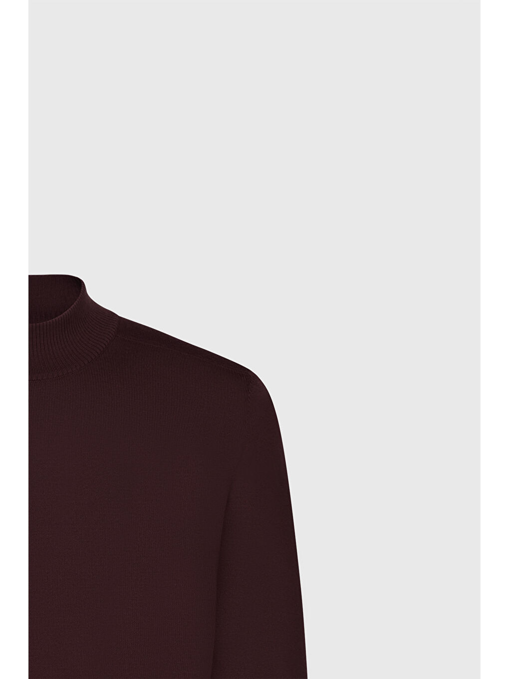Erkek Bordo Pamuklu Standart Fit Normal Kesim Yarım Balıkçı Yaka Triko Kazak-6