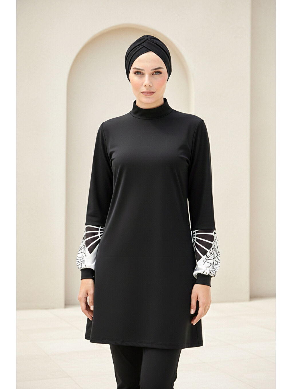 Tam Kapalı Tesettür Mayo Siyah M2114