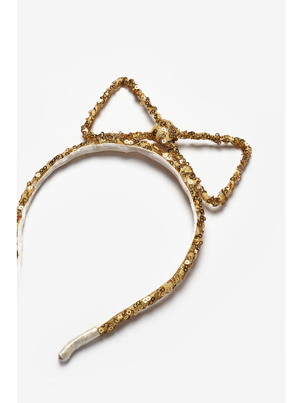 Sarı Altın Pullu Fiyonk Figürlü Kız Çocuk Taç-1