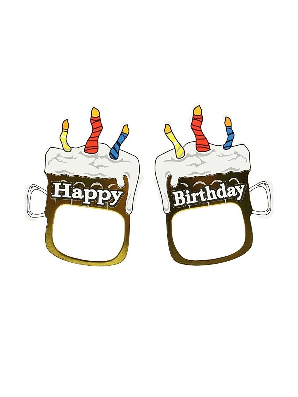 Sarı Altın Pasta Temalı 6'lı Parti Gözlüğü-1