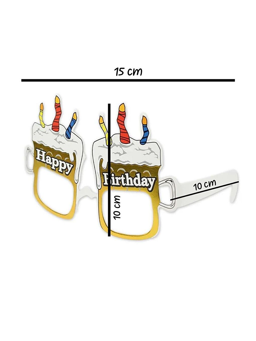 Sarı Altın Pasta Temalı 6'lı Parti Gözlüğü-3
