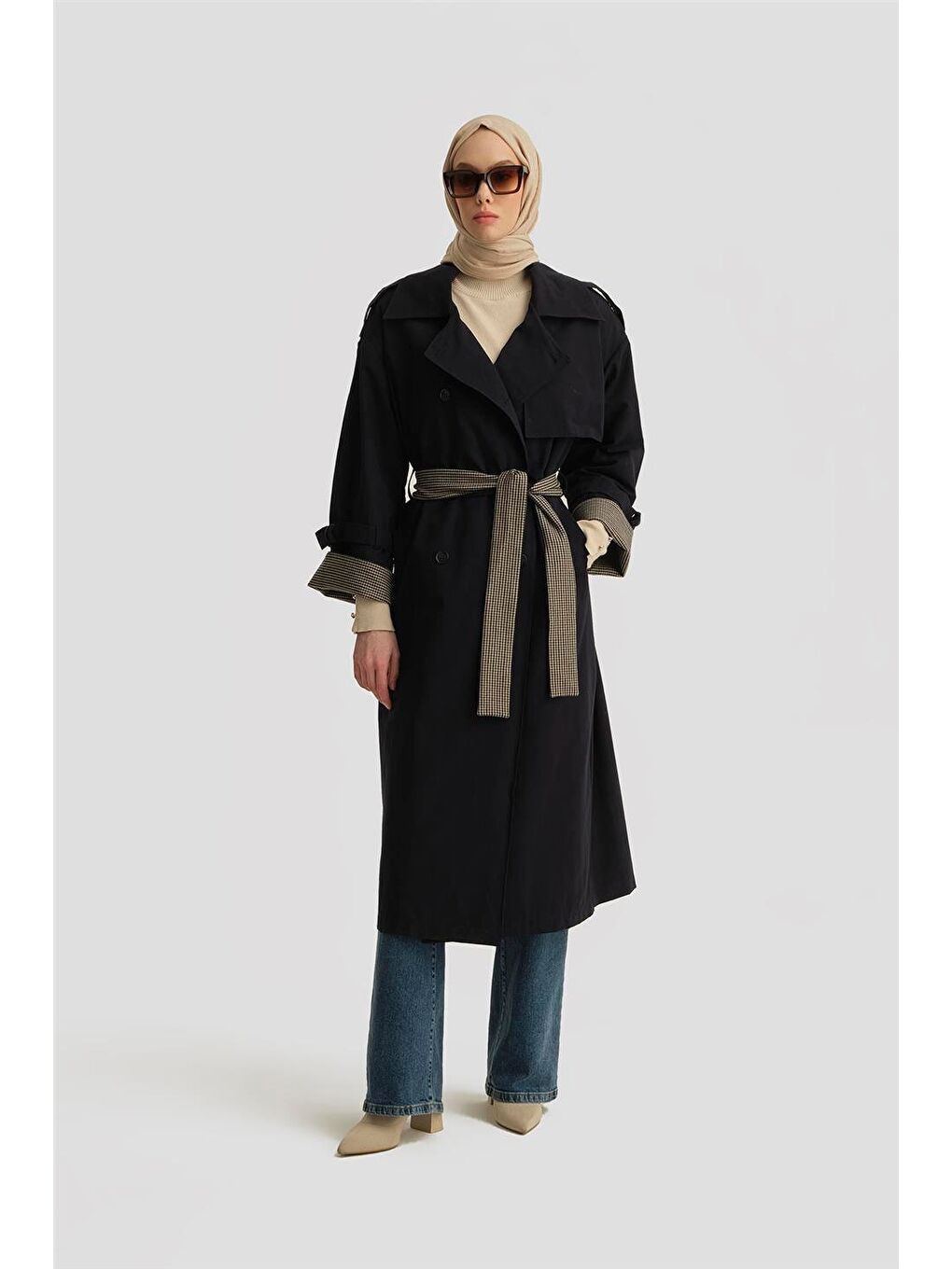 Oversize Trençkot 24K7506 Lacivert