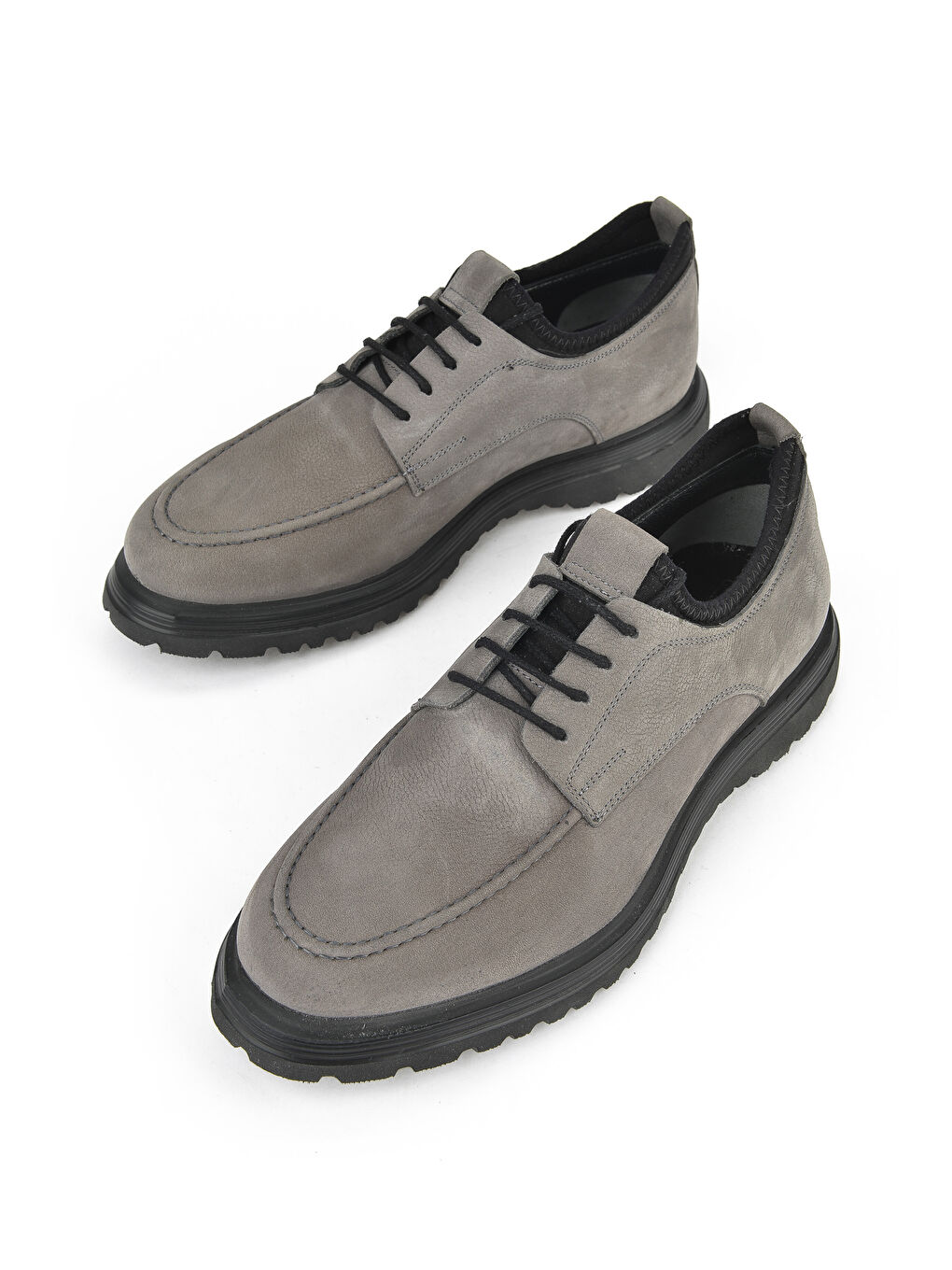 Erkek Hakiki Deri Ayakkabı 153498Z173312 Gri-4