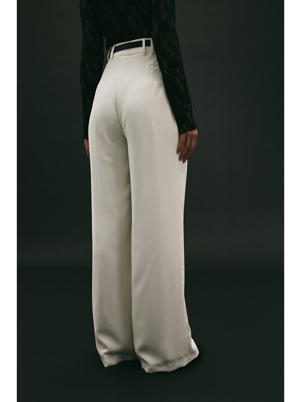 Luna Krep Pantolon - Ekru-7