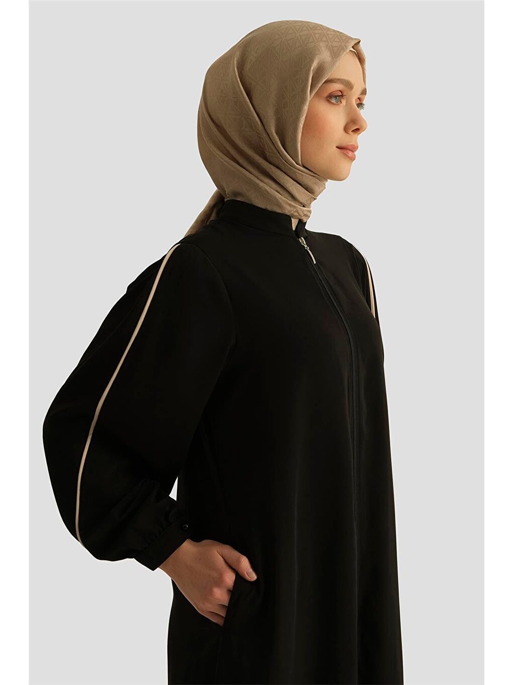 Biye Detaylı Ferace 25Yd3003 Siyah-2