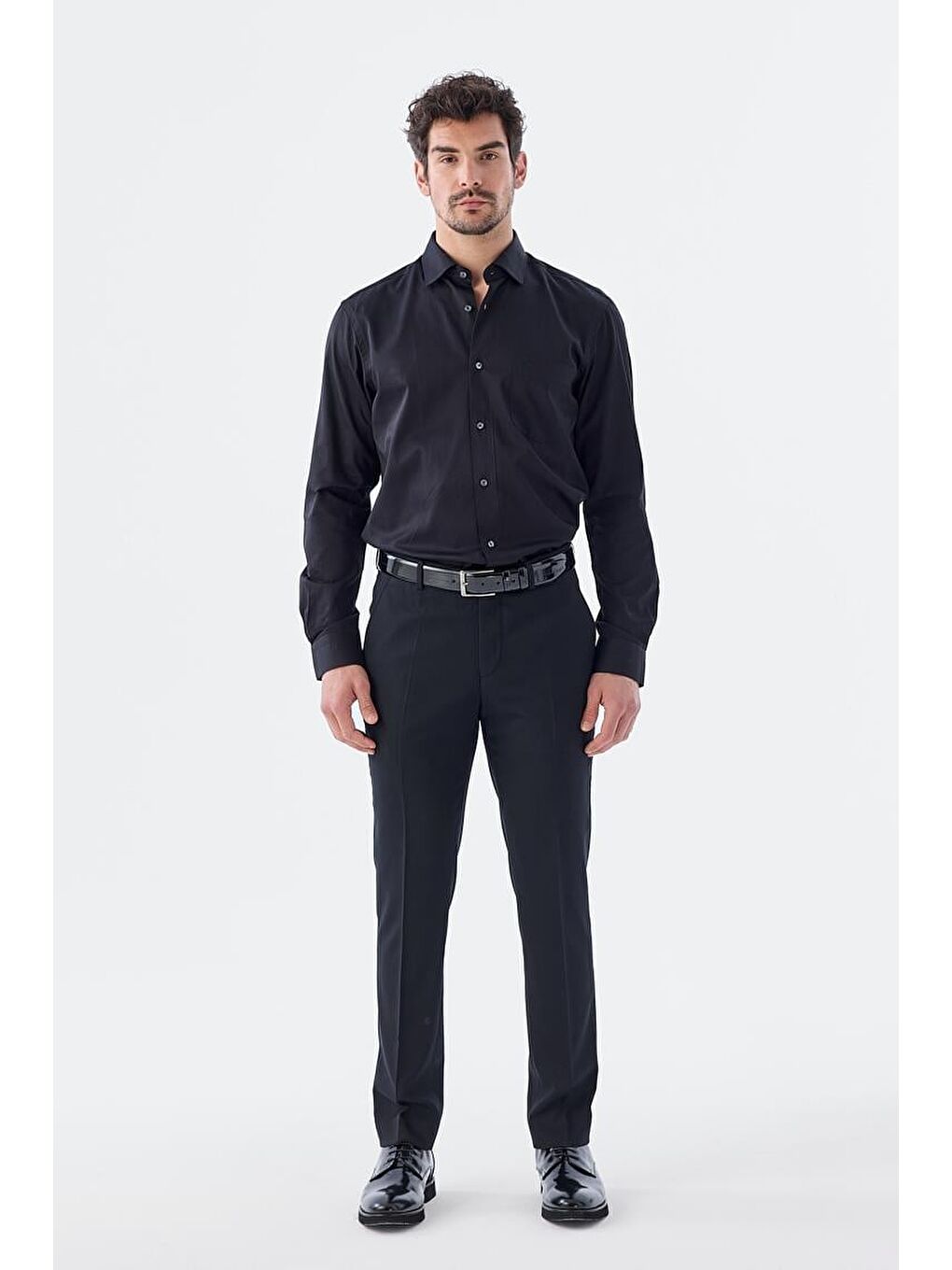 Siyah Comfort Fit Yan Cep Pantolon