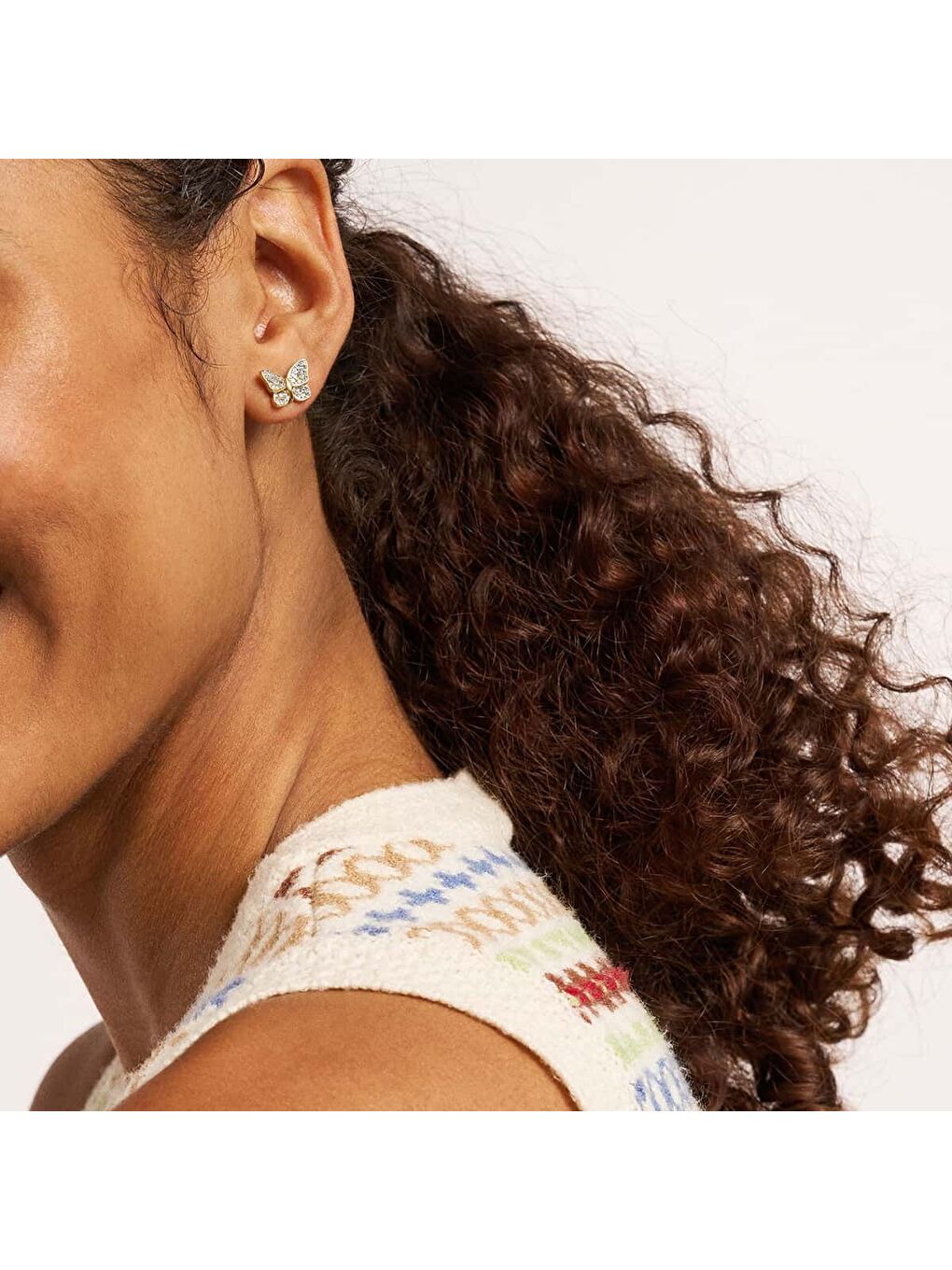 Sarı JF04922-710 Kelebek Kadın Küpe-3