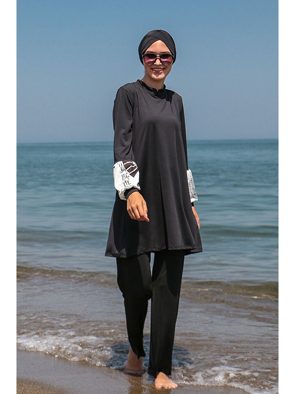 Tam Kapalı Tesettür Mayo Siyah M2114-3