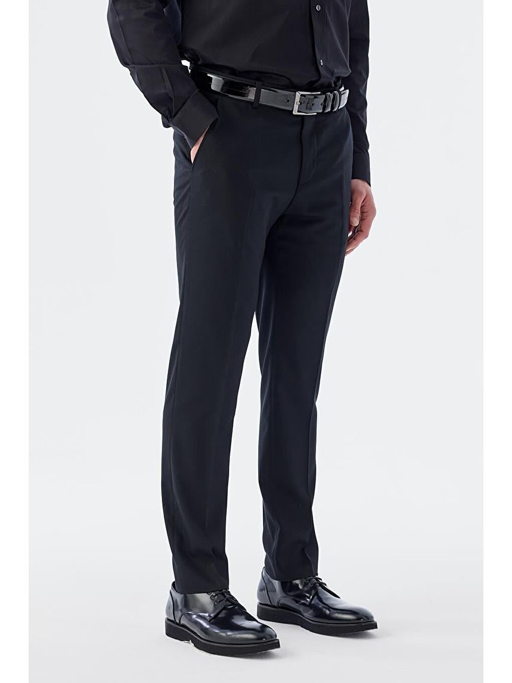 Siyah Comfort Fit Yan Cep Pantolon-2