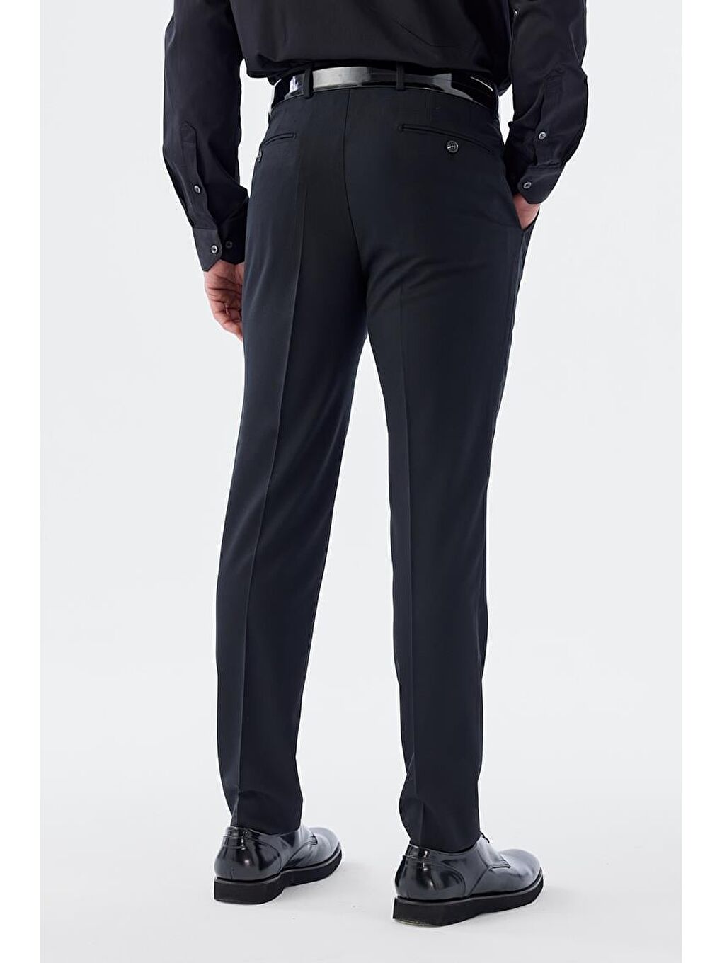 Siyah Comfort Fit Yan Cep Pantolon-3