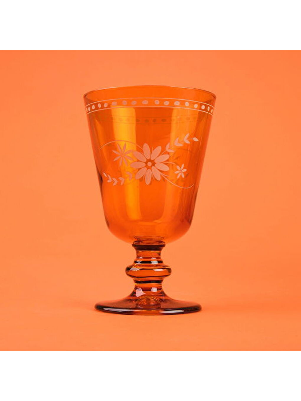 Sarı Nazenin 4'lü Ayaklı Su Bardağı Seti - Amber - 280 ml-1